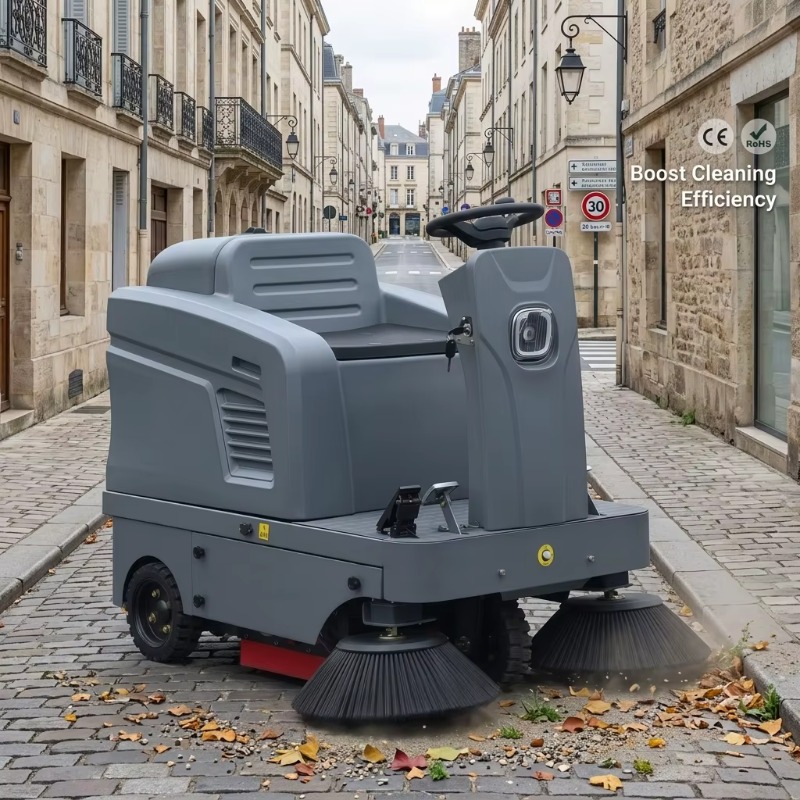 Outdoor Power Broom - Laite Outdoor Electric Ride-On Street Sweeper