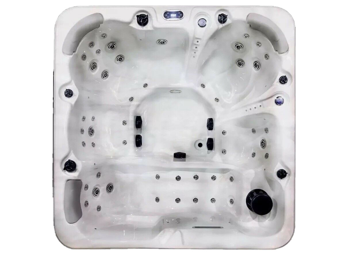 6-Seater Outdoor White Marble  - đánh giá và giá Outdoor Power For Hot Tub
