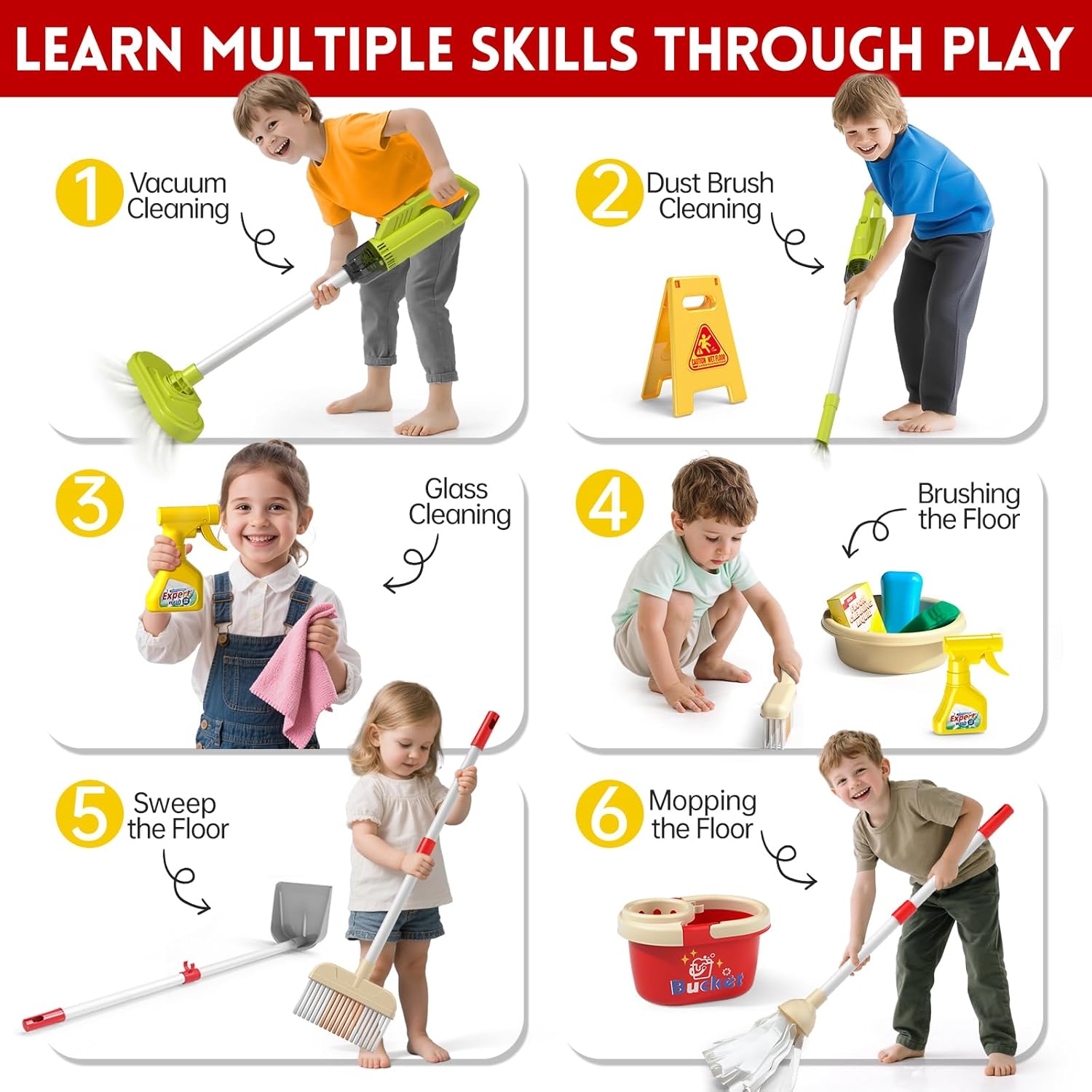Kids Cleaning Toy Set Housekee - đánh giá và giá Outdoor Power Broom