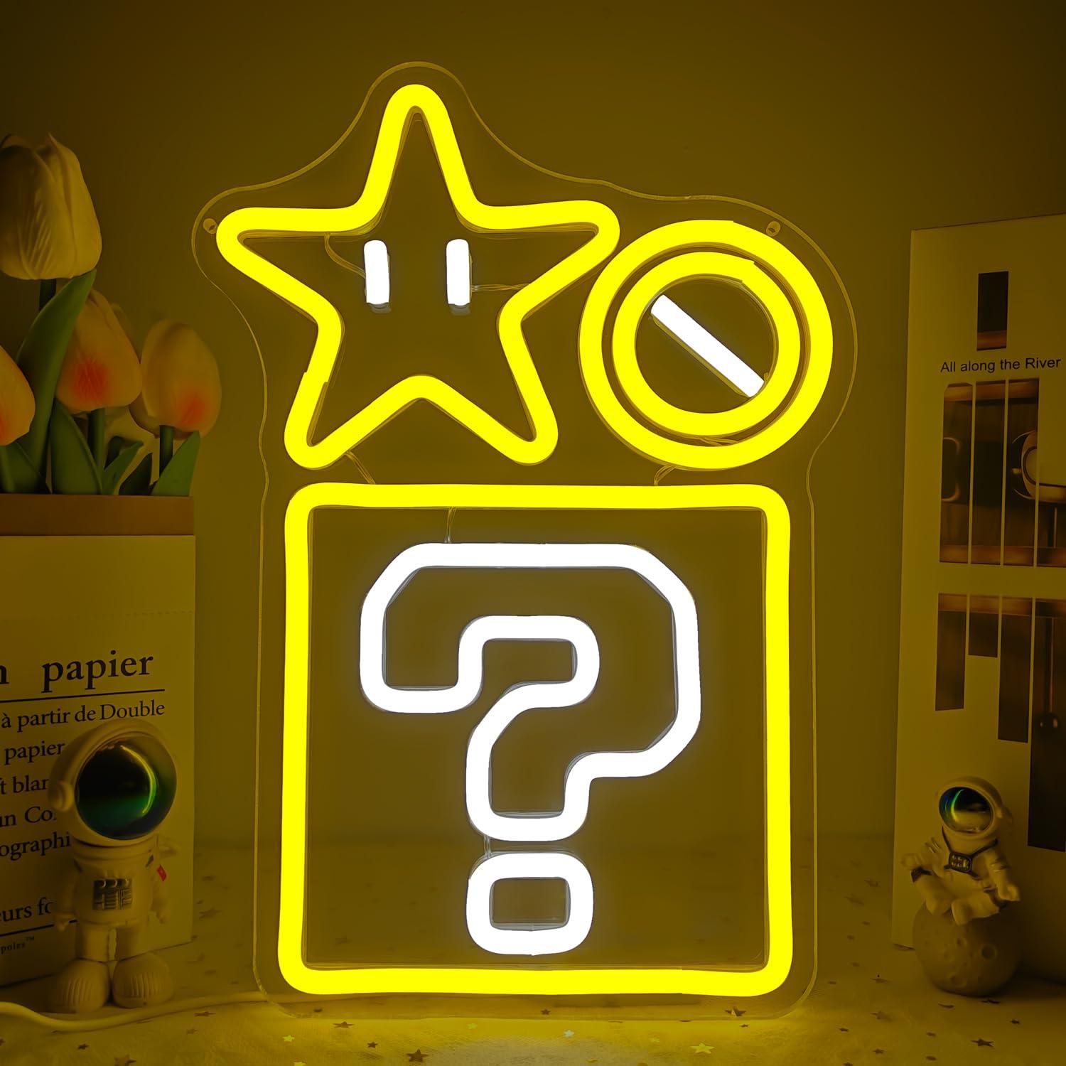 Question Block Star Neon Sign  - đánh giá và giá Outdoor Power Block