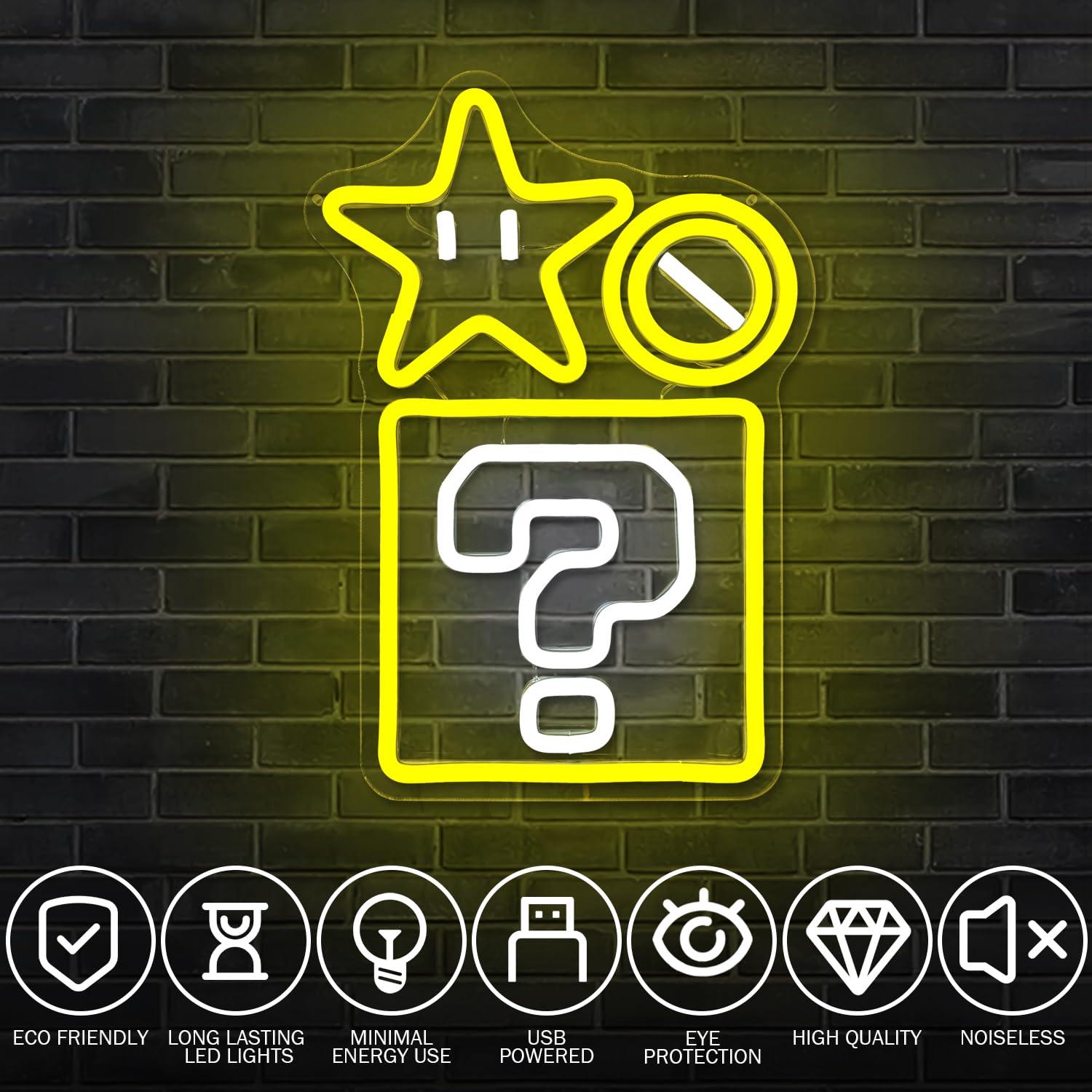 Question Block Star Neon Sign  - đánh giá và giá Outdoor Power Block