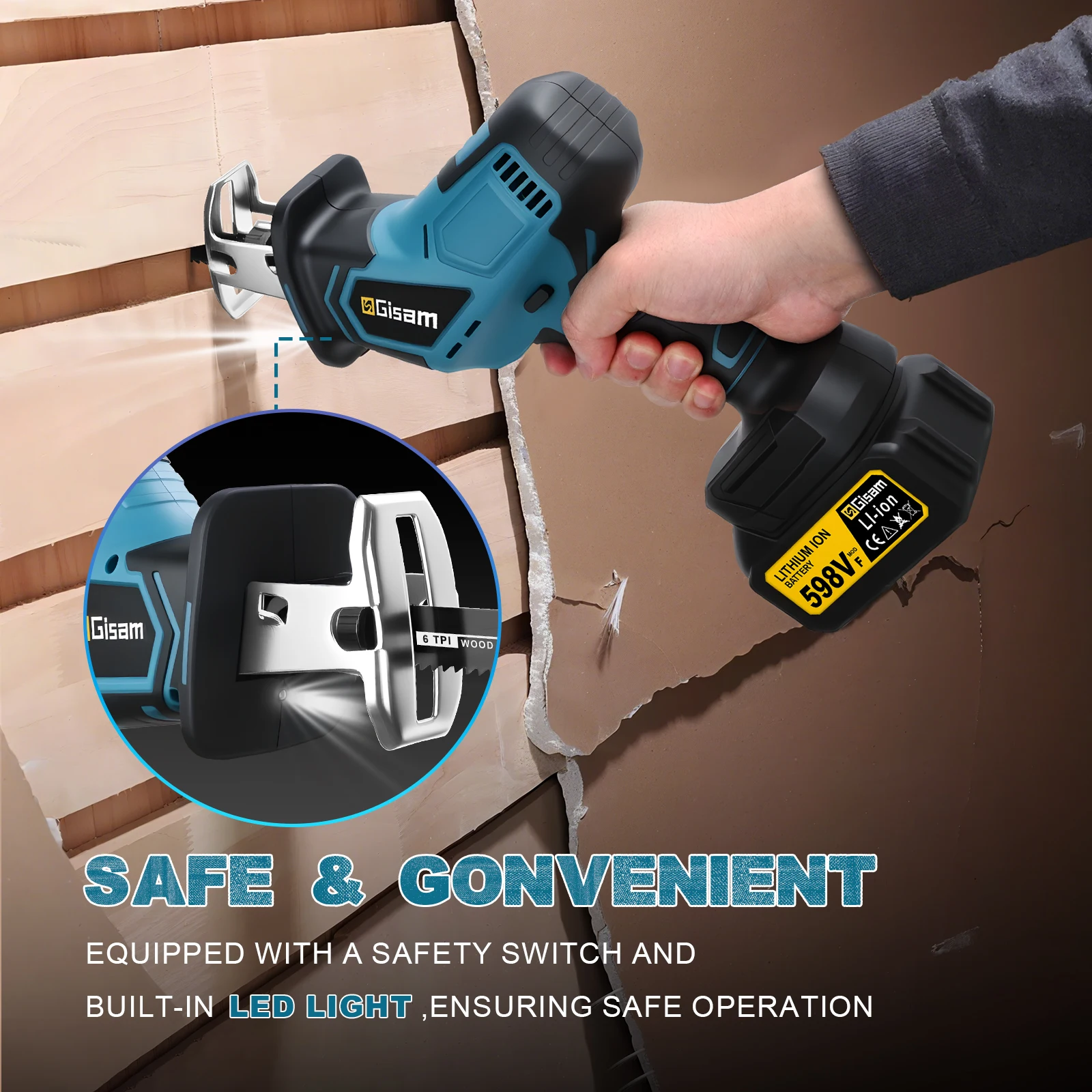 Gisam 3600w Brushless Reciproc - đánh giá và giá Pole Saw Cordless