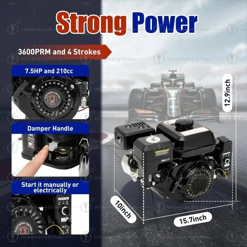 4 Stroke 212cc 7.5HP Gas Engin - đánh giá và giá Log Splitter Electric